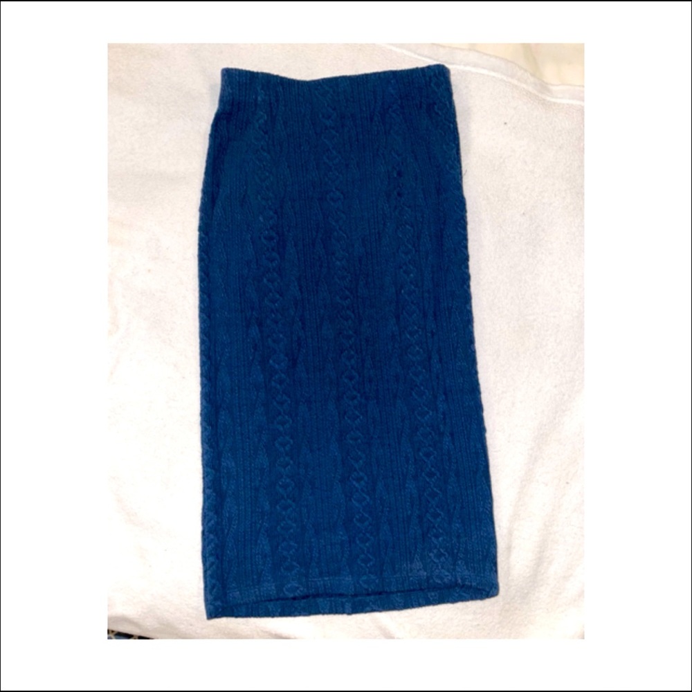 Navy Blue Forever 21 Midi Skirt